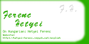 ferenc hetyei business card
